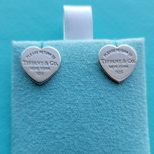 Rare and retired medium heart tag earrings